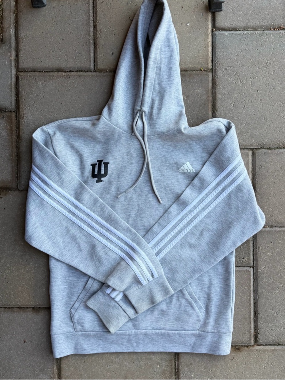 Indiana University IU Adidas Hoodie Grey Size S